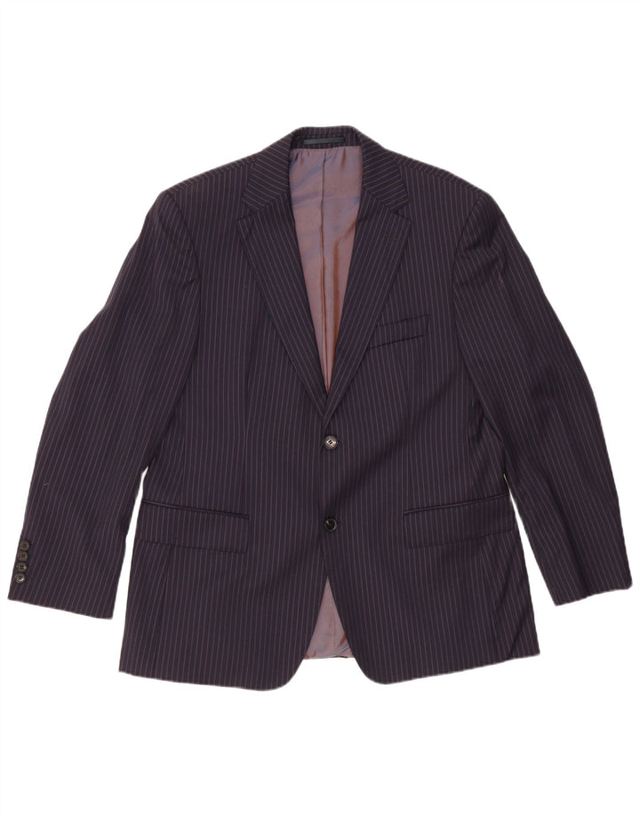 Blazer pentru bărbați HUGO BOSS, cu 2 nasturi, UK 42 XL, bleumarin, cu dungi