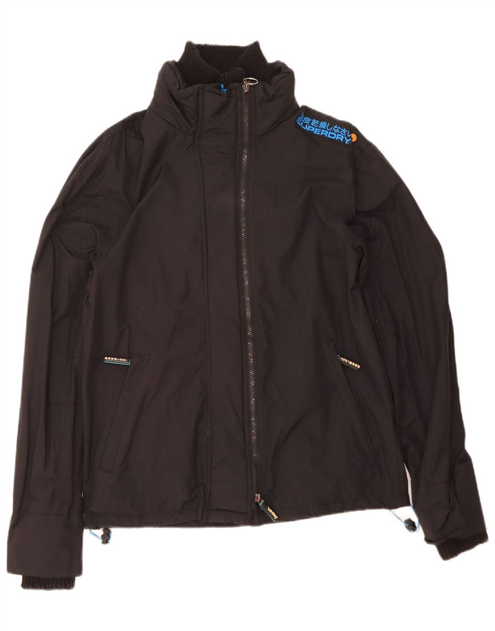 Superdry Windcheater Graphic Windbreaker Jachetă pentru femei UK 16 Large Black