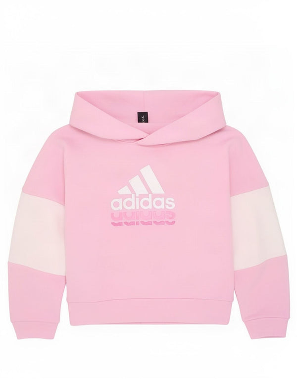 Pulover Adidas Fete Graphic Hoodie 6-7 Ani Roz Colorblock Bumbac