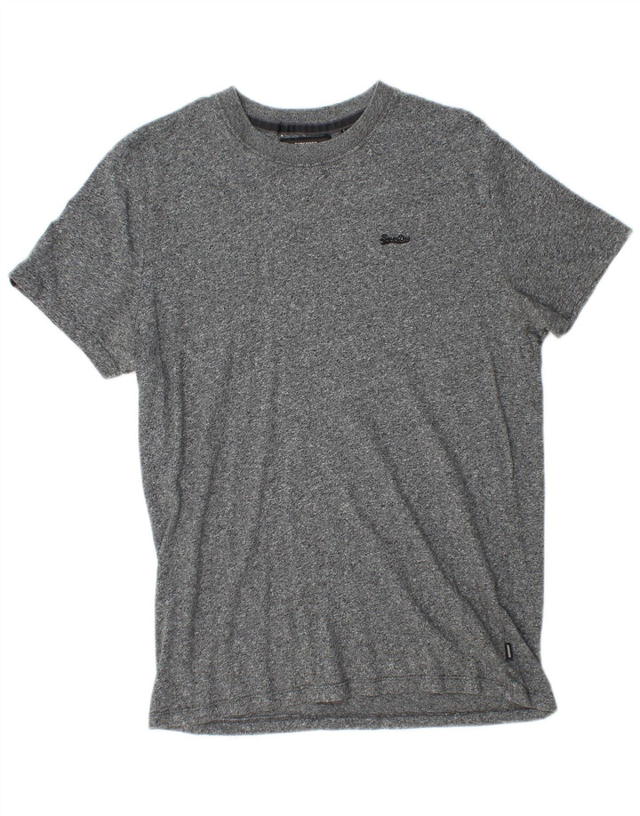 Tricou pentru bărbați Superdry Top din bumbac cu pete gri mediu