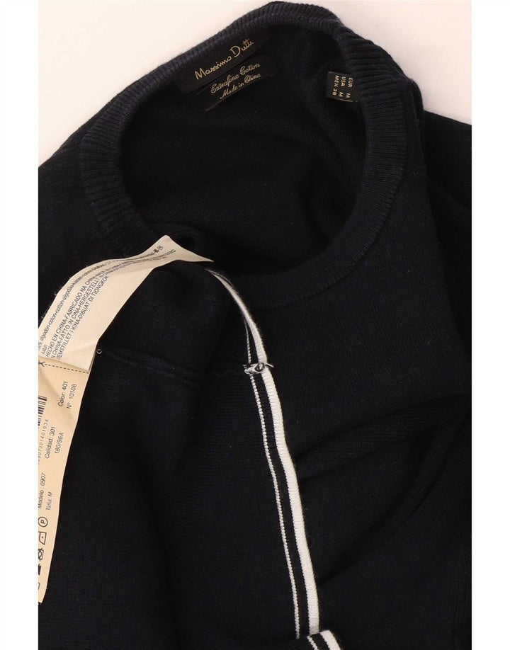 Pulover Massimo Dutti pentru femei cu gât roșu și pulover UK 14, mediu, bleumarin, bumbac