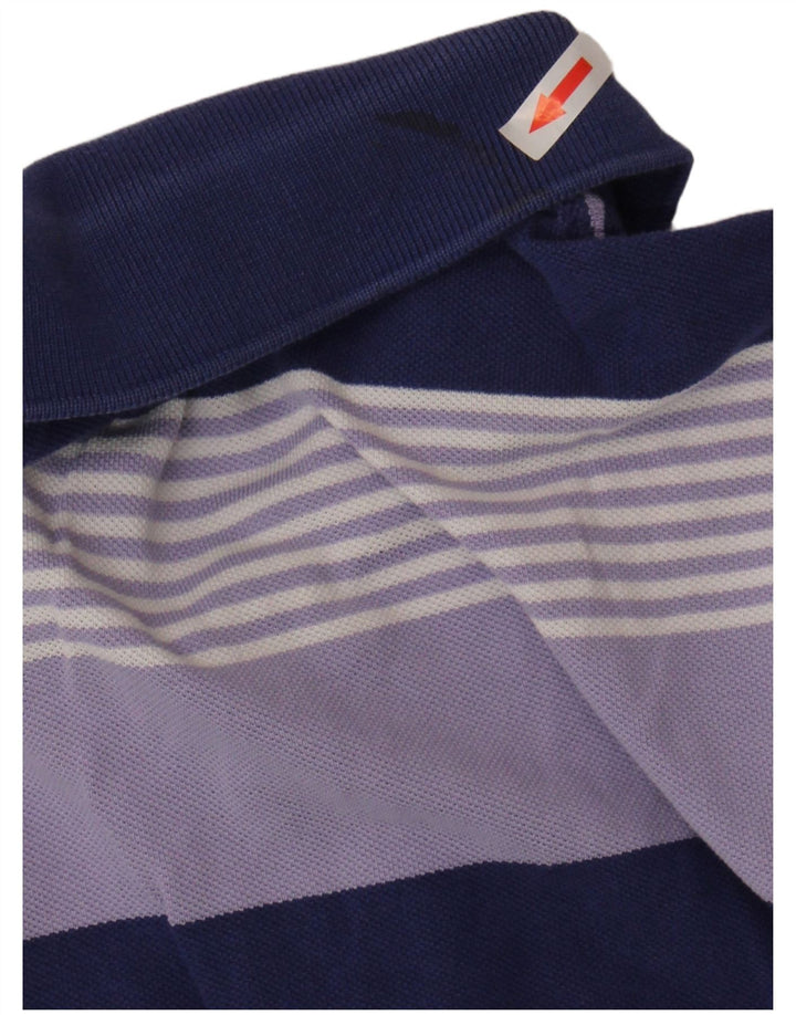 Tricou polo Lacoste pentru bărbați, mărimea 4, violet mediu, în dungi
