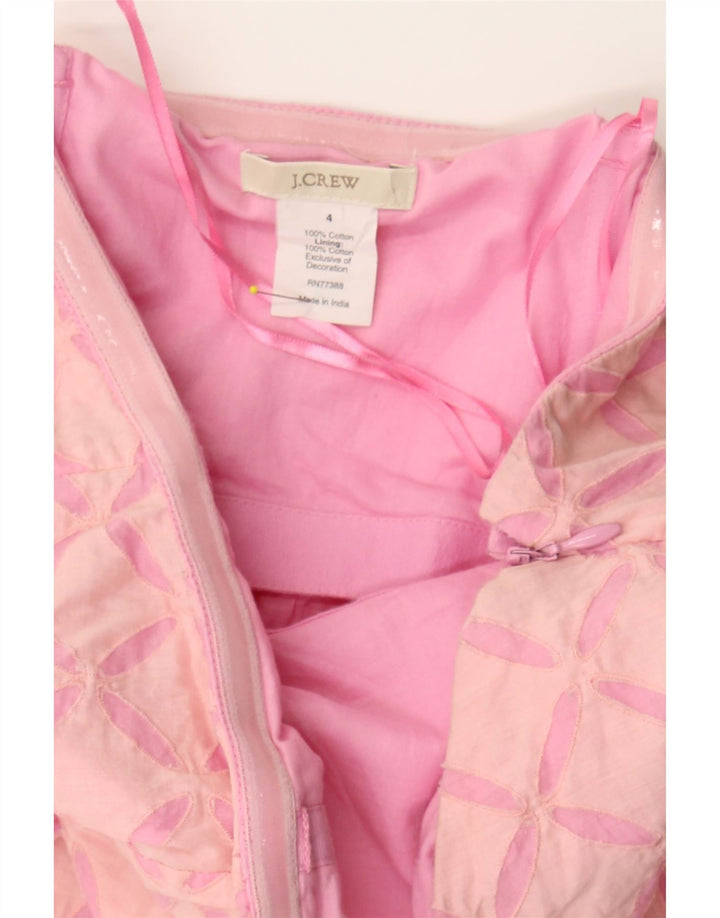 J. CREW Womens Strapless Dress US 4 Small Pink Geometric Cotton Vintage J. Crew and Second-Hand J. Crew from Messina Hembry 