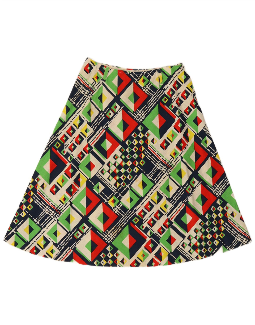Fustă A-Line pentru femei VINTAGE IT 42 Medium W24 Multicolor Geometric
