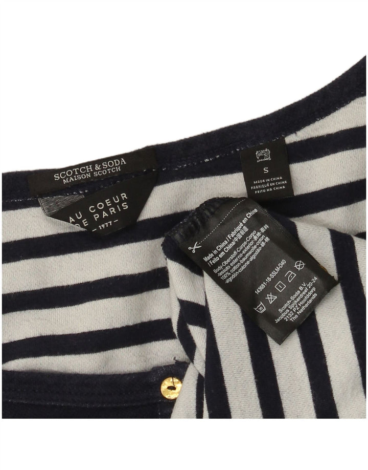 SCOTCH & SODA Top pentru femei cu mânecă lungă UK 10 mic bumbac bleumarin