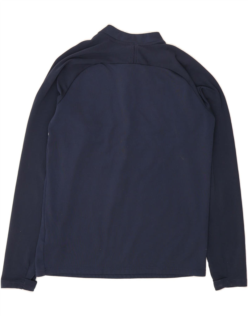 NIKE Boys Dri Fit Zip Neck Pullover Tracksuit Top 13-14 Years XL Navy Blue Vintage Nike and Second-Hand Nike from Messina Hembry 