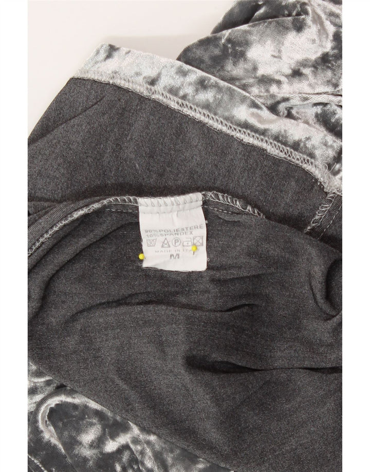 Tricou Vintage pentru femei din velur Top UK 12 Medium Gri Poliester