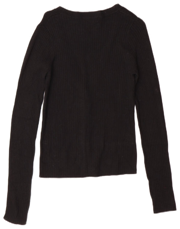 Pulover cardigan pentru femei Zara UK 12 Medium Black Rayon