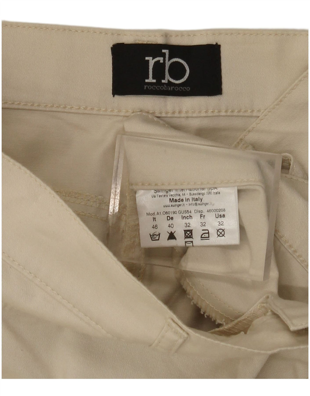 ROCCOBAROCCO Pantaloni casual drepti pentru femei IT 46 Large W34 L30 Bej