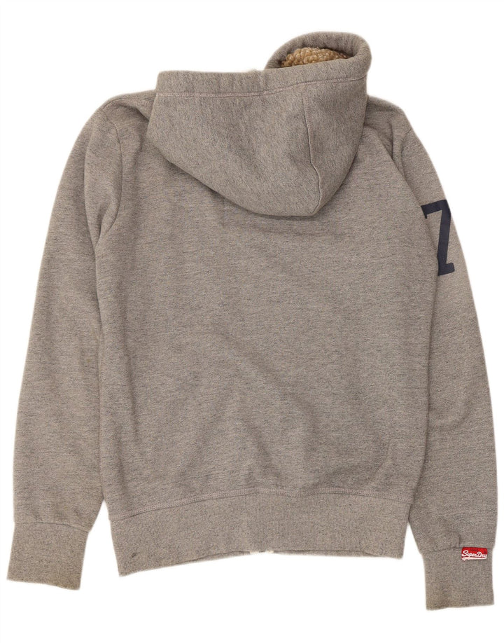 Pulover pentru bărbați Superdry Graphic Zip Hoodie, mare, gri, bumbac