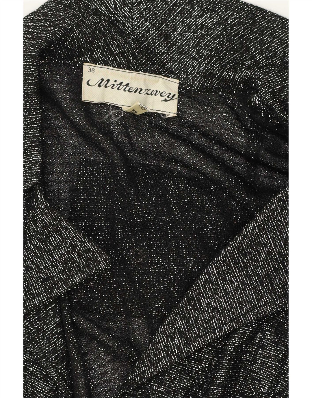 Bluză vintage pentru femei cu cămașă înfășurată EU 38 Medium Negru cu pete