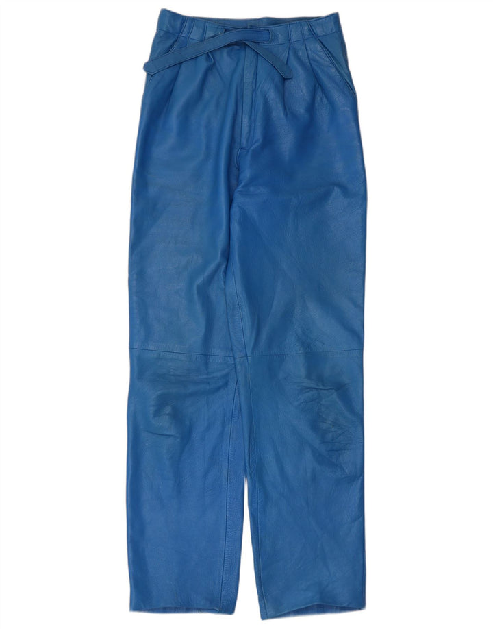 Pantaloni din piele vintage pentru femei IT 44 Medium W26 L30 Albastru