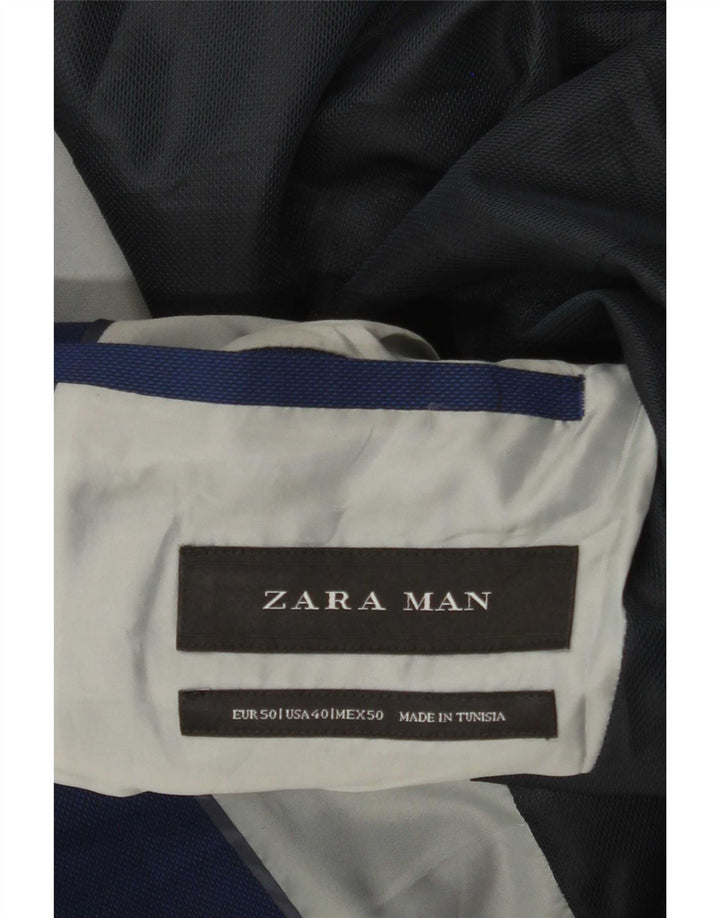 Blazer pentru bărbați Zara cu 2 nasturi EU 50 Albastru mediu