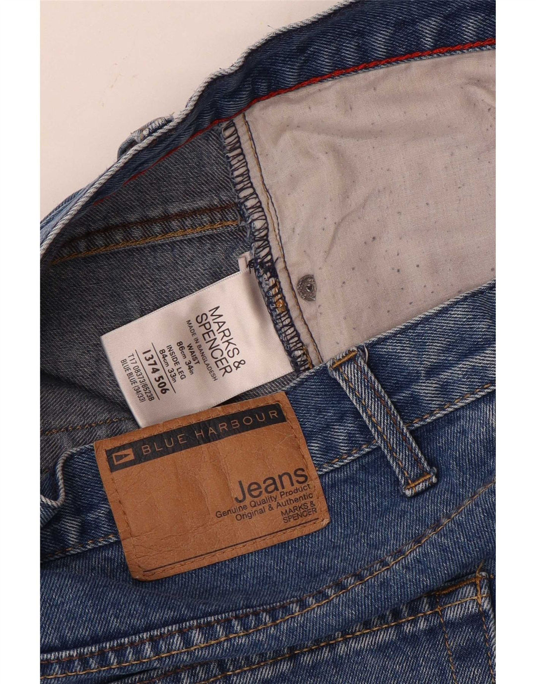Blugi drepti pentru bărbați Marks & Spencer Blue Harbour W34 L33 bumbac