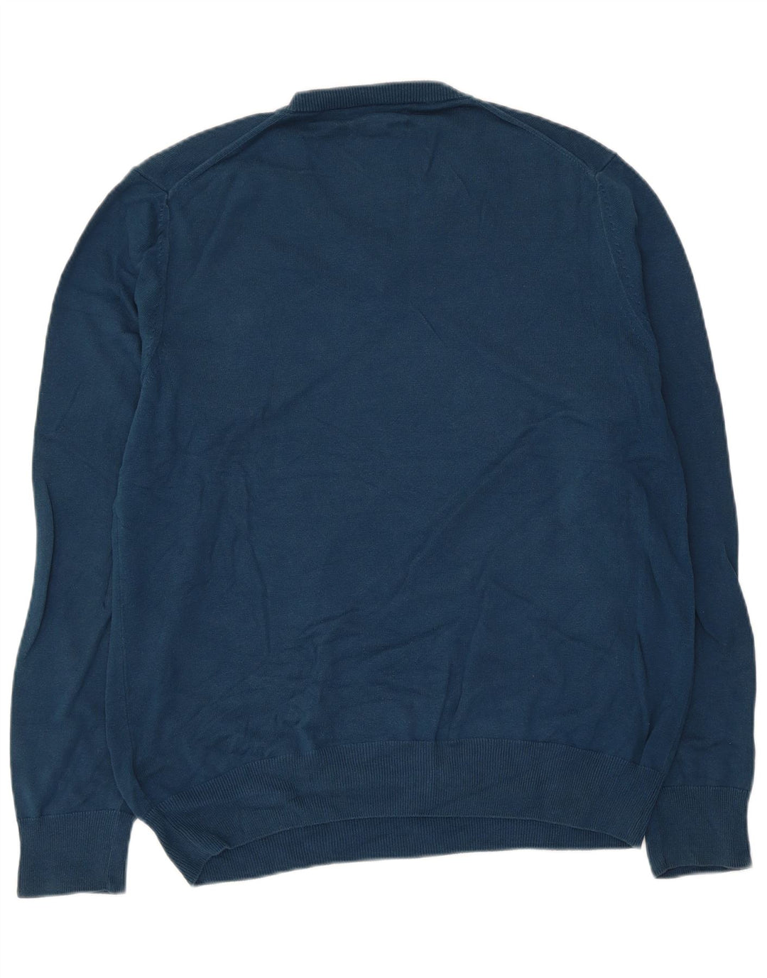 Pulover pentru bărbați Marks & Spencer, cu decolteu în V, mare, albastru, bumbac