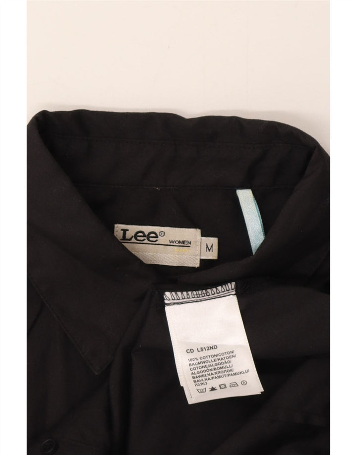 Cămașă cu mânecă scurtă pentru femei Lee UK 14, bumbac mediu negru