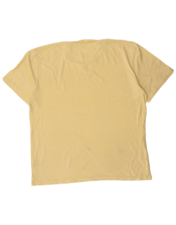 Tricou grafic Karl Kani pentru bărbați Top din bumbac galben mediu