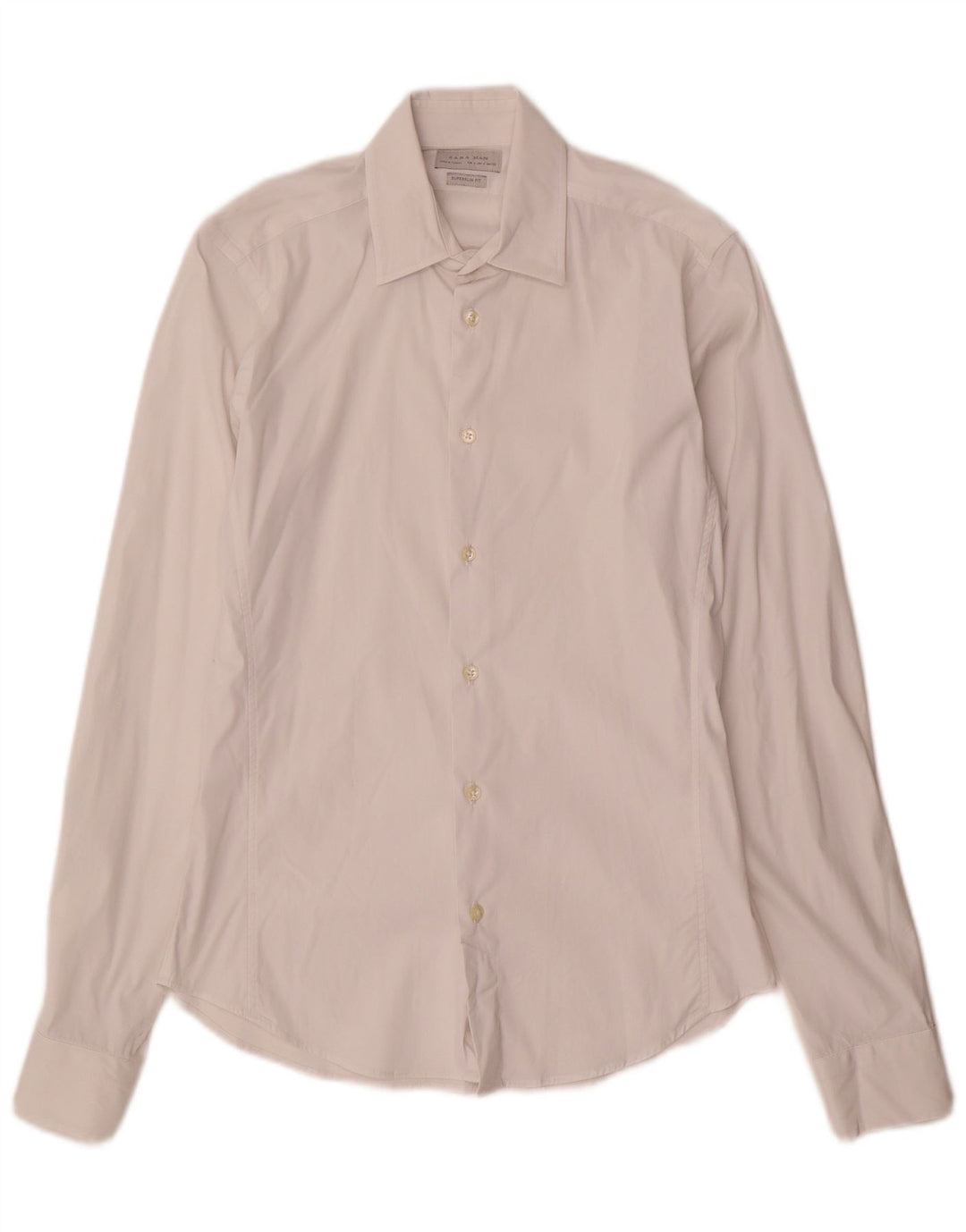 Cămașă Zara bărbați Super Slim Fit Mic Alb