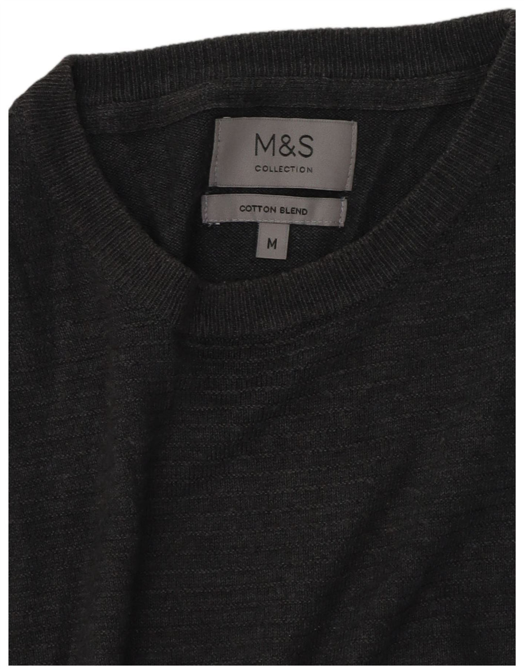 Pulover pentru bărbați Marks & Spencer, cu gât crew, bumbac, gri mediu