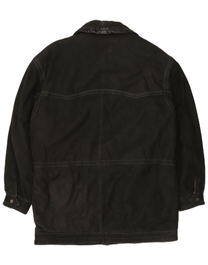 Palton din piele pentru bărbați VINTAGE IT 52 XL din piele neagră