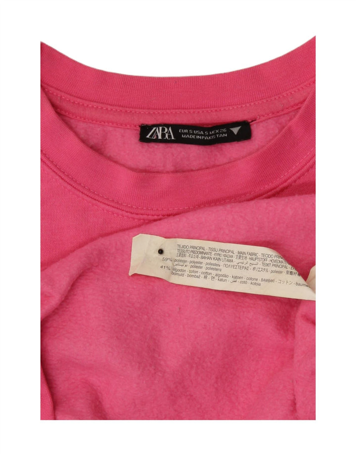Pulover supradimensionat pentru femei Zara UK 10 Poliester roz mic