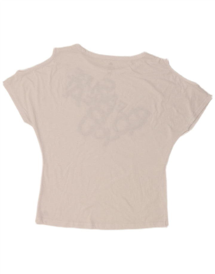 Tricou cu grafic Climalite ADIDAS pentru femei, Marea Britanie 12/14, alb mediu
