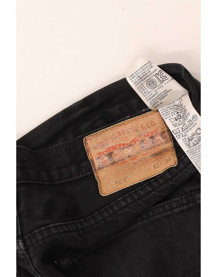 Blugi drepti pentru bărbați Levi's 501 W32 L34 bumbac negru