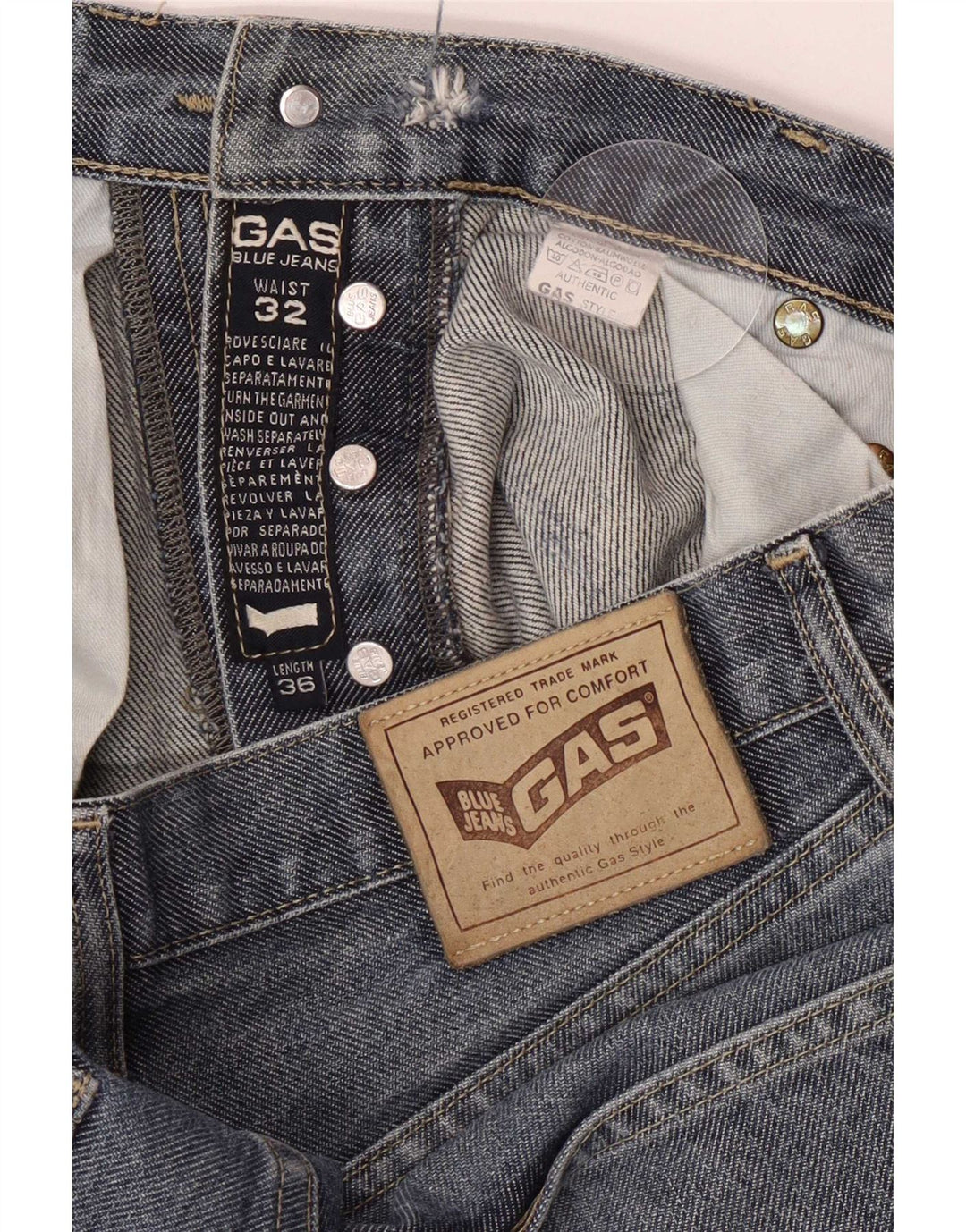 Gas pentru bărbați Boston Straight Jeans W32 L30 Blue Bumbac
