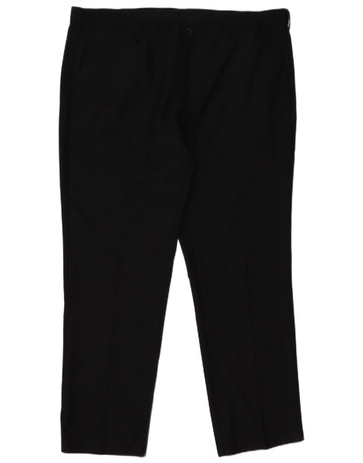 Pantaloni casual pentru bărbați Marks & Spencer, cu ajustare normală, L42 L31, poliester negru