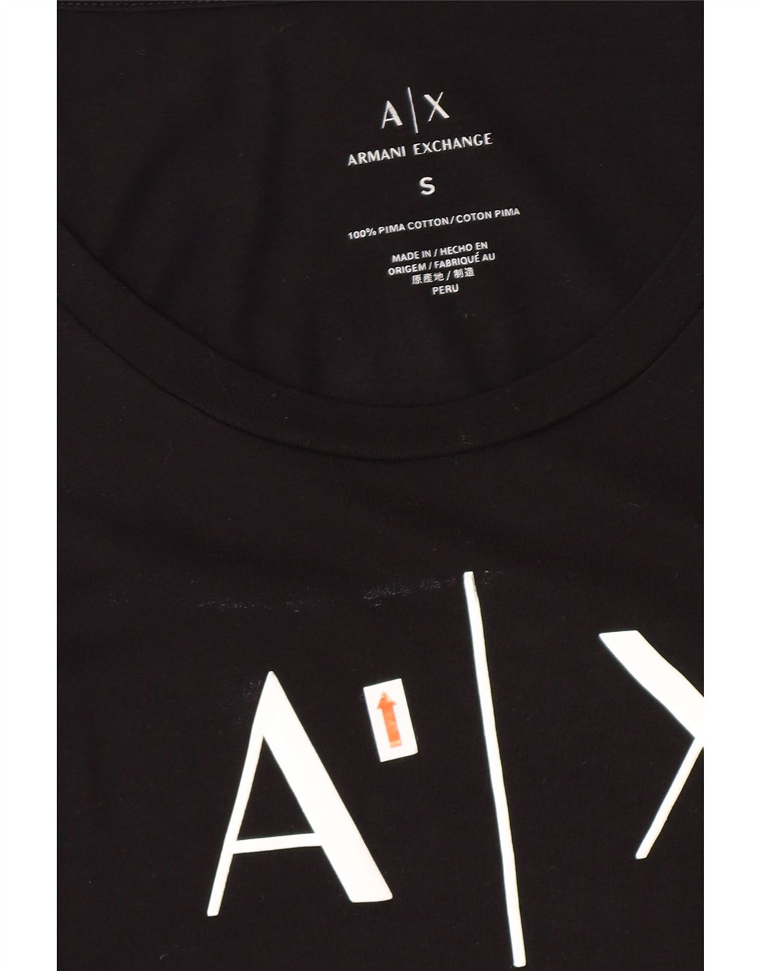 Armani Exchange pentru damă, bluză cu grafică UK 8, logo negru mic