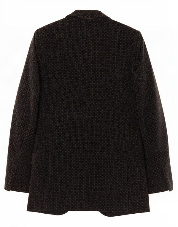 Jachetă vintage pentru bărbați din catifea cu 2 nasturi IT 50 mare negru geometric