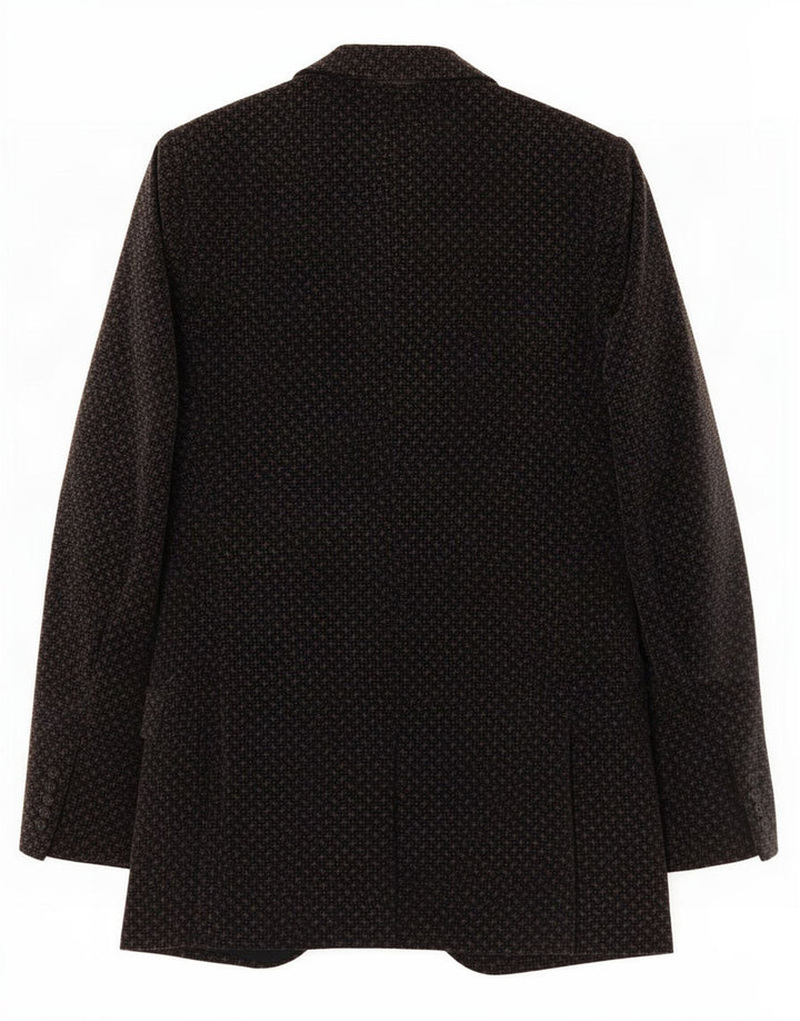 Jachetă vintage pentru bărbați din catifea cu 2 nasturi IT 50 mare negru geometric