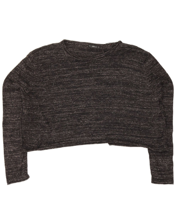 Top supradimensionat pentru femei Zara cu mânecă lungă UK 14 Medium Gri Pete