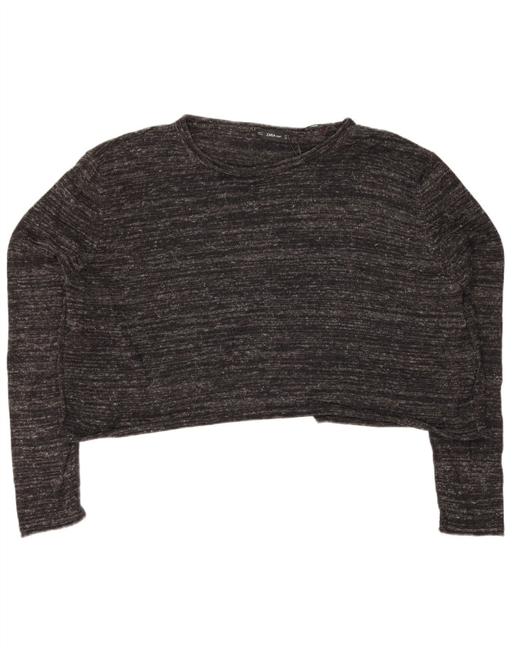 Top supradimensionat pentru femei Zara cu mânecă lungă UK 14 Medium Gri Pete
