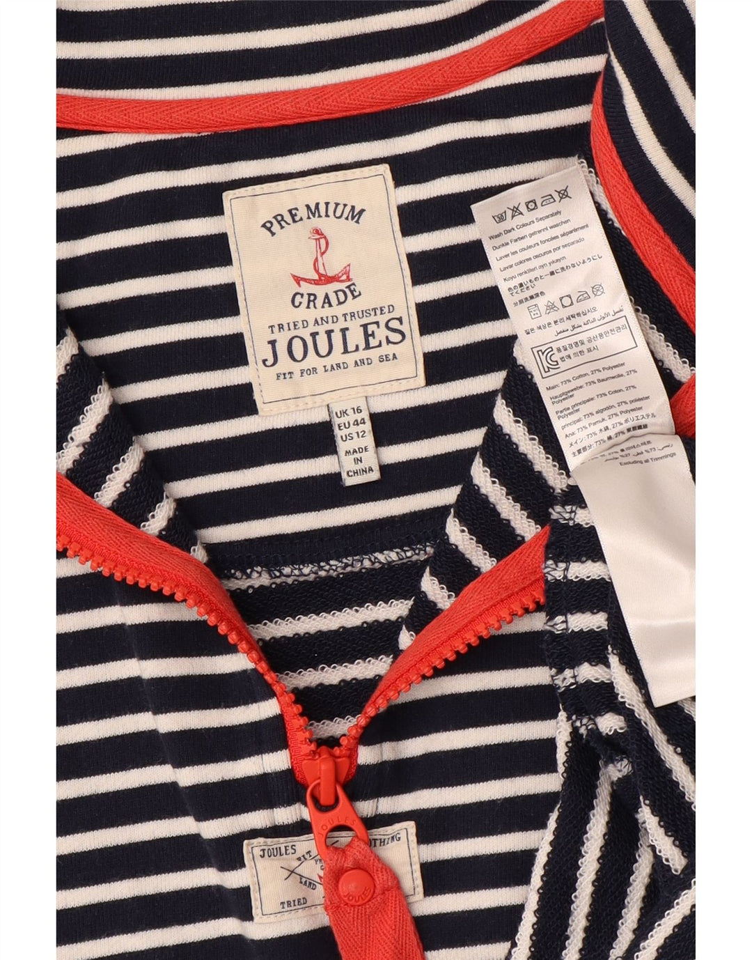 JOULES Pulover supradimensionat pentru femei UK 16 Mare bleumarin cu dungi