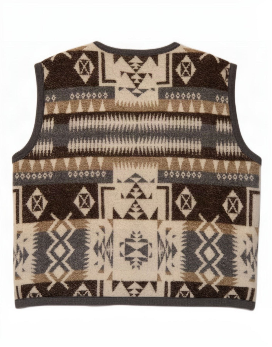 Vestă Vintage pentru bărbați 2XL Lână Geometrică Maro