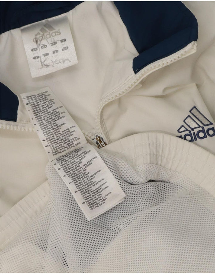 Jachetă de trening pentru băieți Adidas 11-12 ani, alb, poliester