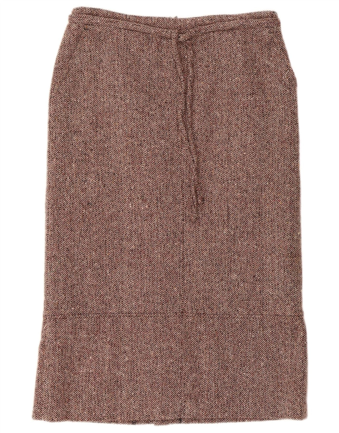 Fusta dreaptă pentru femei vintage EU 38 Medium W30 Burgundy Herringbone Wool