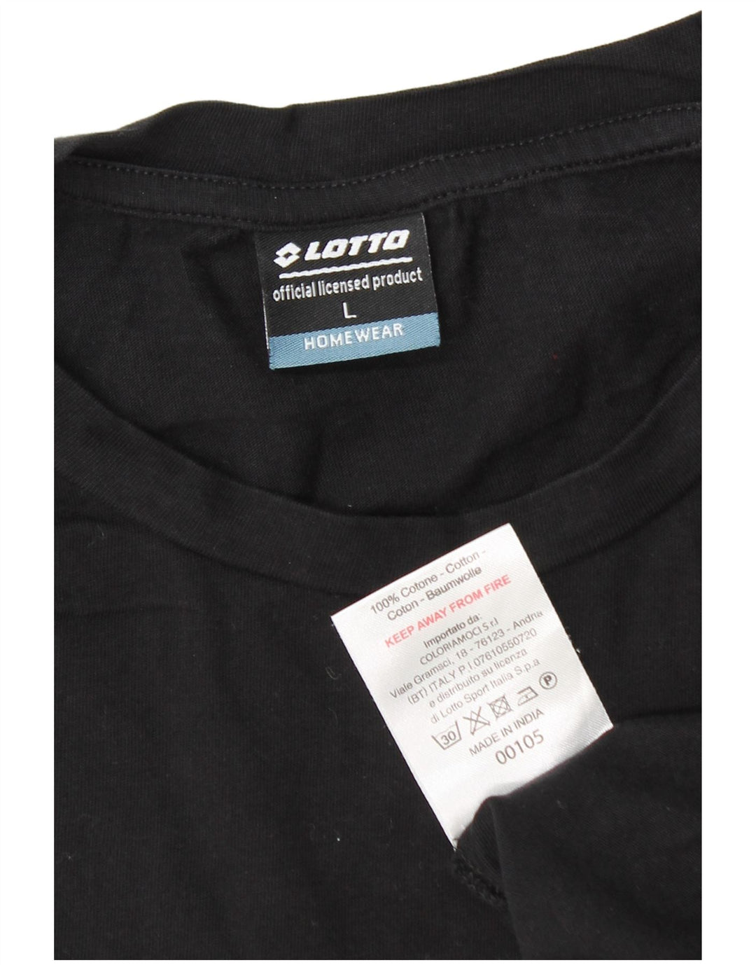 Tricou Bărbați Lotto Top Mare Bumbac Negru