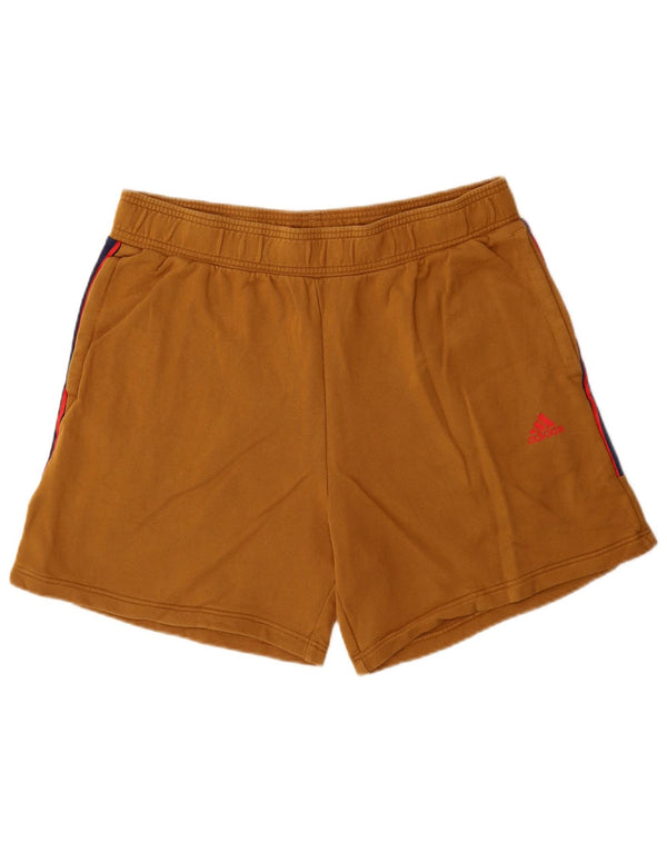 Pantaloni scurți sport grafic Adidas pentru bărbați XL, bej, bumbac color bloc