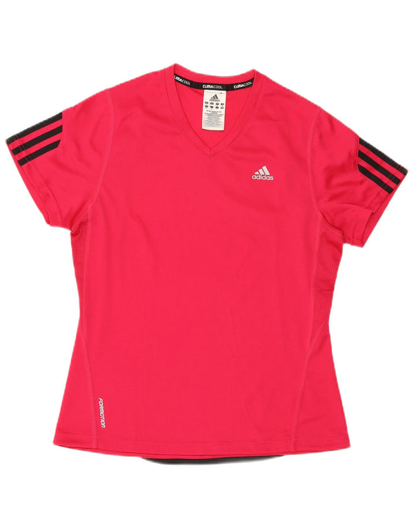 Tricou ADIDAS Climacool pentru femei, UK 12, poliester mediu roz