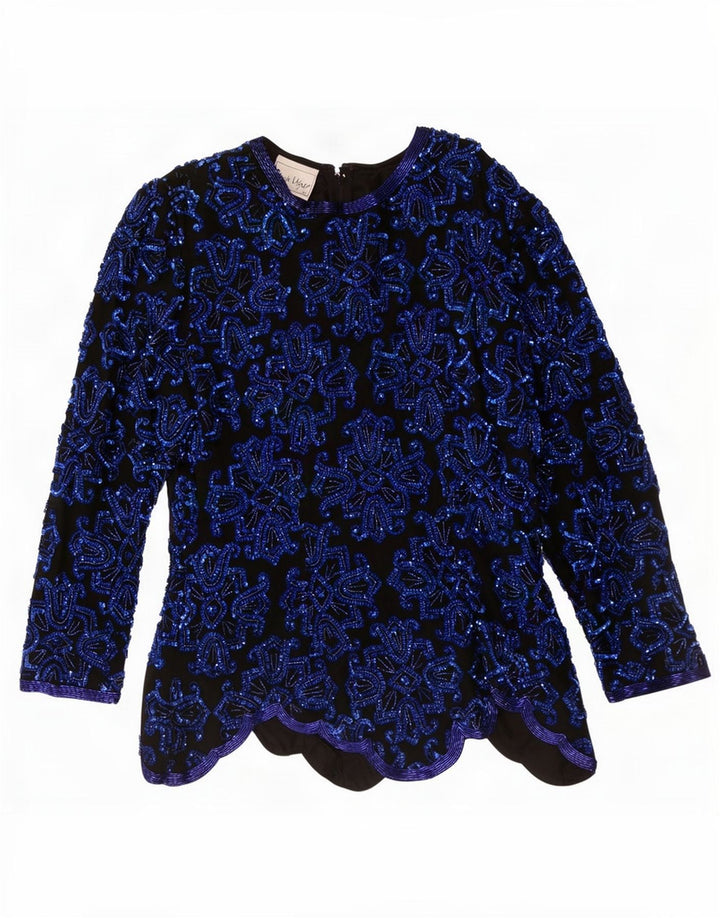 Bluză asimetrică de seară pentru femei Frank Usher UK 14 Medium Bleumarin