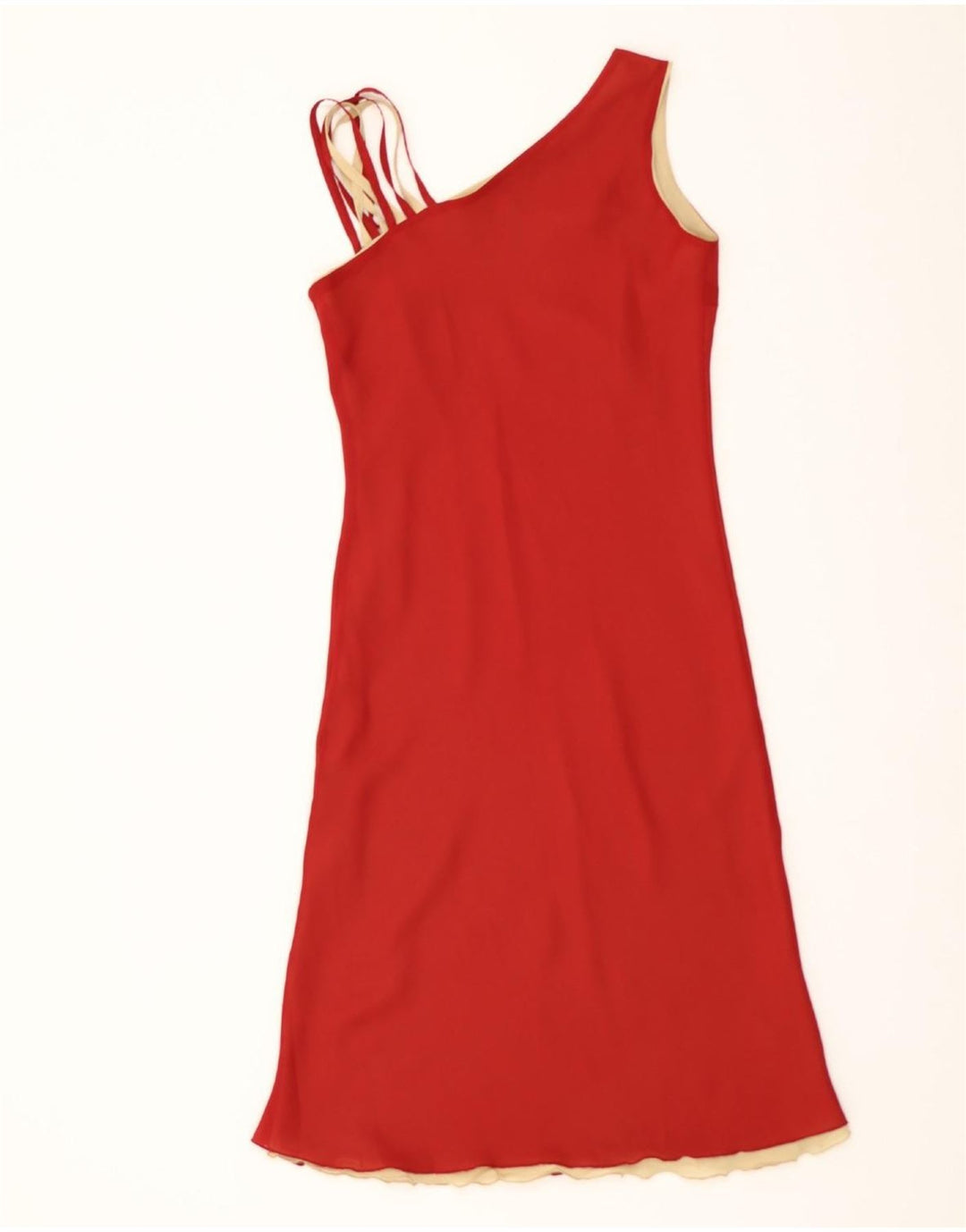 VINTAGE Womens Sleeveless Sheath Dress UK 12 Medium Red Polyester Modern Vintage Vintage and Second-Hand Vintage from Messina Hembry 