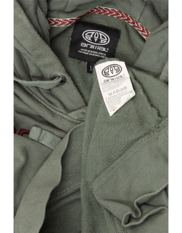 ANIMAL Pulover cu glugă cu grafic pentru bărbați, bumbac verde mare