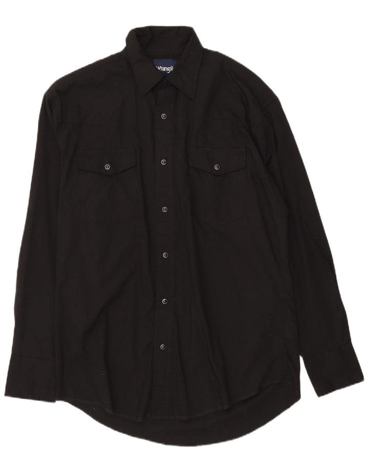 Cămașă pentru bărbați Wrangler, bumbac mediu negru