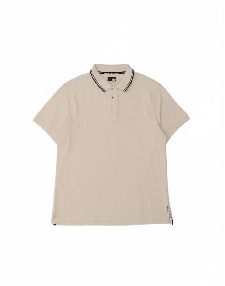 ARMANI JEANS Mens Polo Shirt Medium White