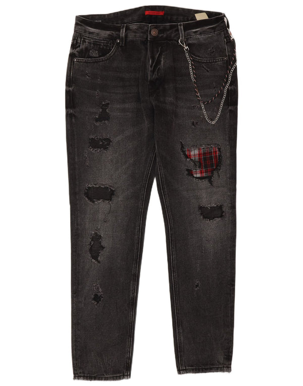 Gianni Lupo Blugi Bruce Distressed Slim pentru bărbați IT 48 Medium W34 L30 Gri