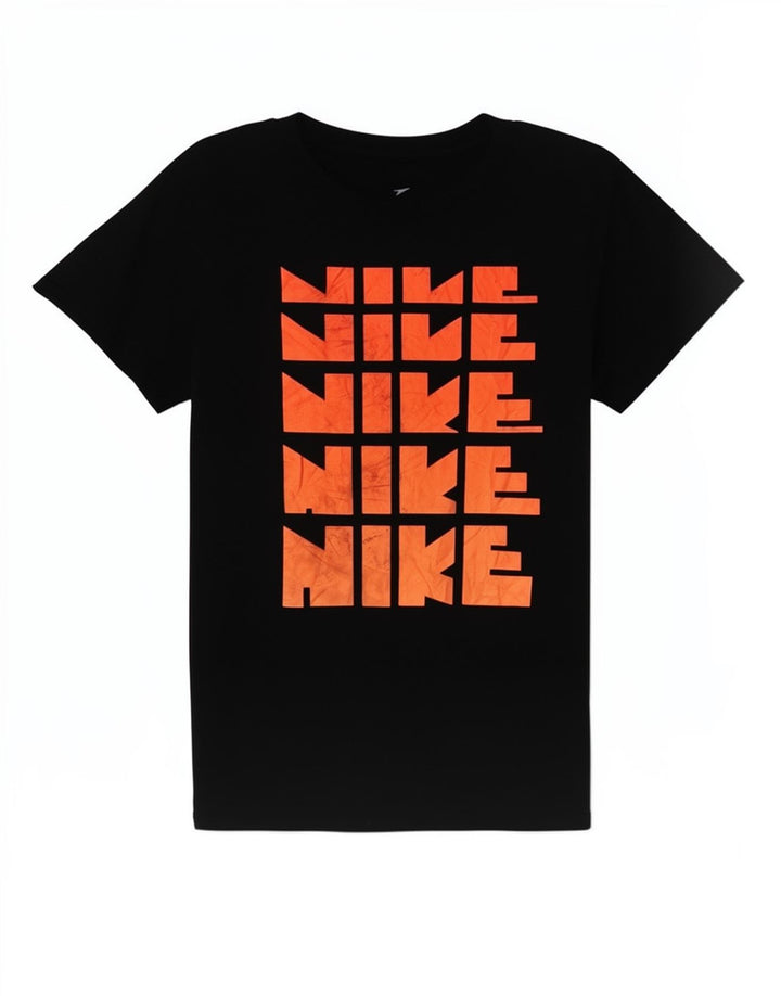 Tricou grafic Nike pentru femei Top UK 12 Medium Black Bumbac