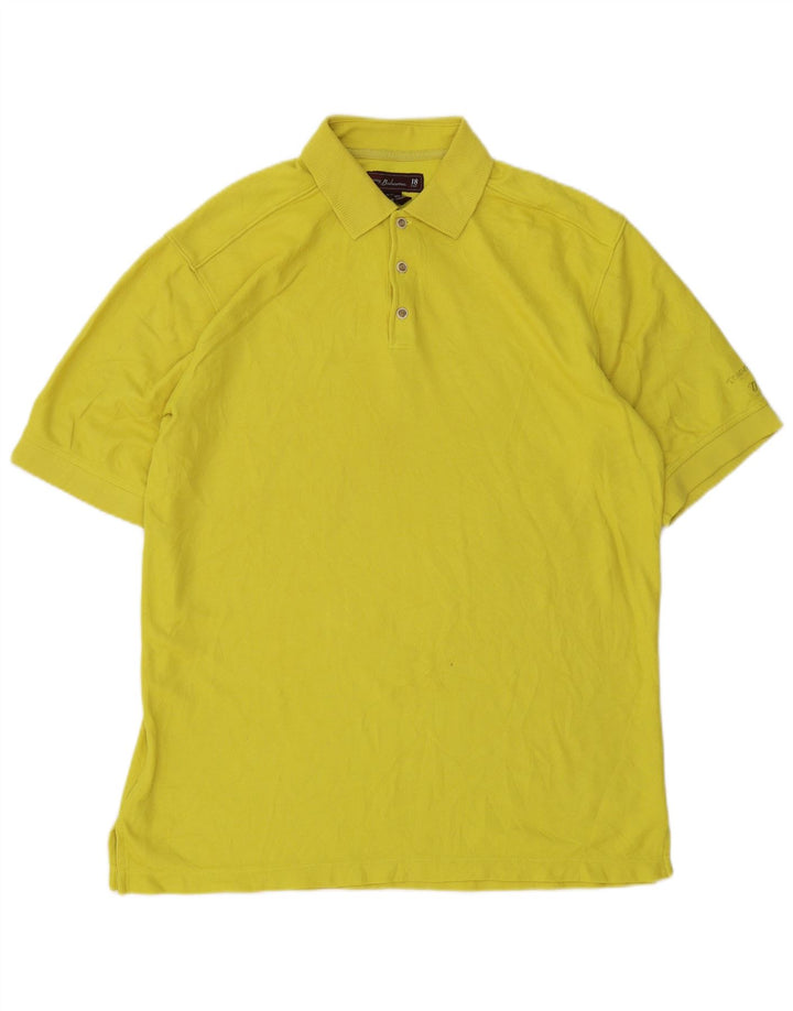 Tricou polo Tommy Bahama pentru bărbați, bumbac galben mediu