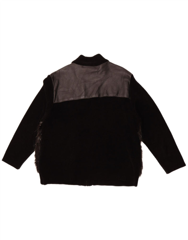 Jachetă de piele pentru femei VINTAGE UK 18 XL din piele neagră